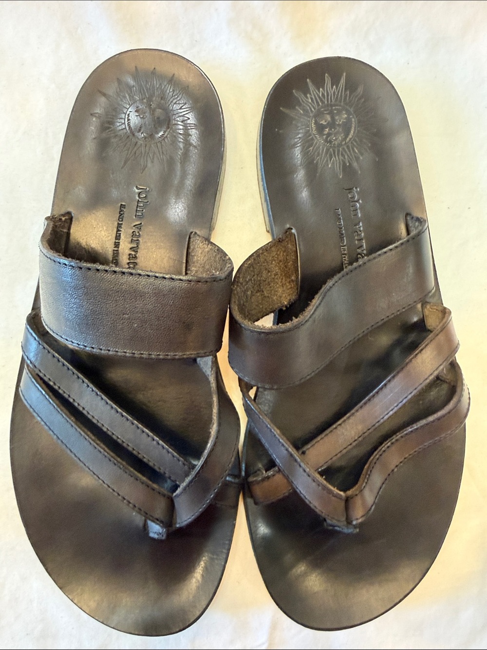Vintage John Varvatos Men's Brown Leather Slide Sandals